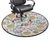 Dark Blue White Office Chair Mat Hardwood Floor Computer Desk Mat Anti-Slip Gaming Chair Mat Round Floor Mat Durable Floor Protector Old Fashion Romantic Decorating Diameter 35.4 in
