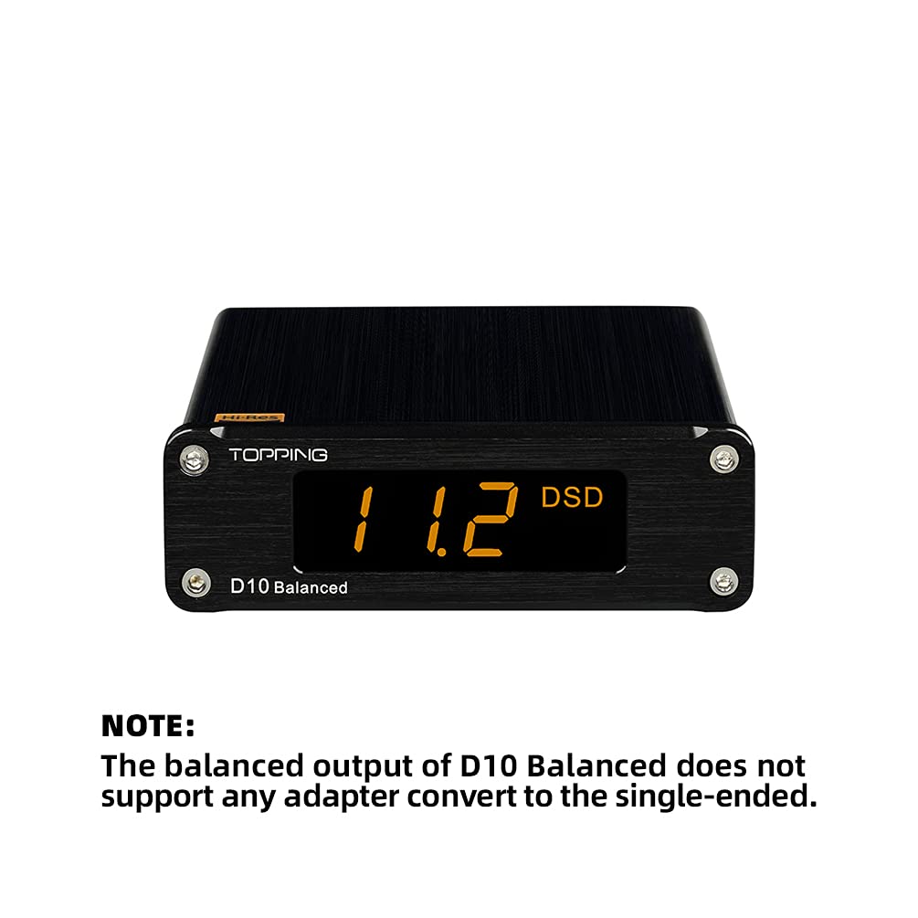 Topping D10 Balanced USB Converter HiFi Converters TRS/XLR/Opt/Coax Output ES9038Q2M XMOS XU208 PCM384KHz DSD256 Digital to Analog Converter Home Audio DAC (Black) - Image 2