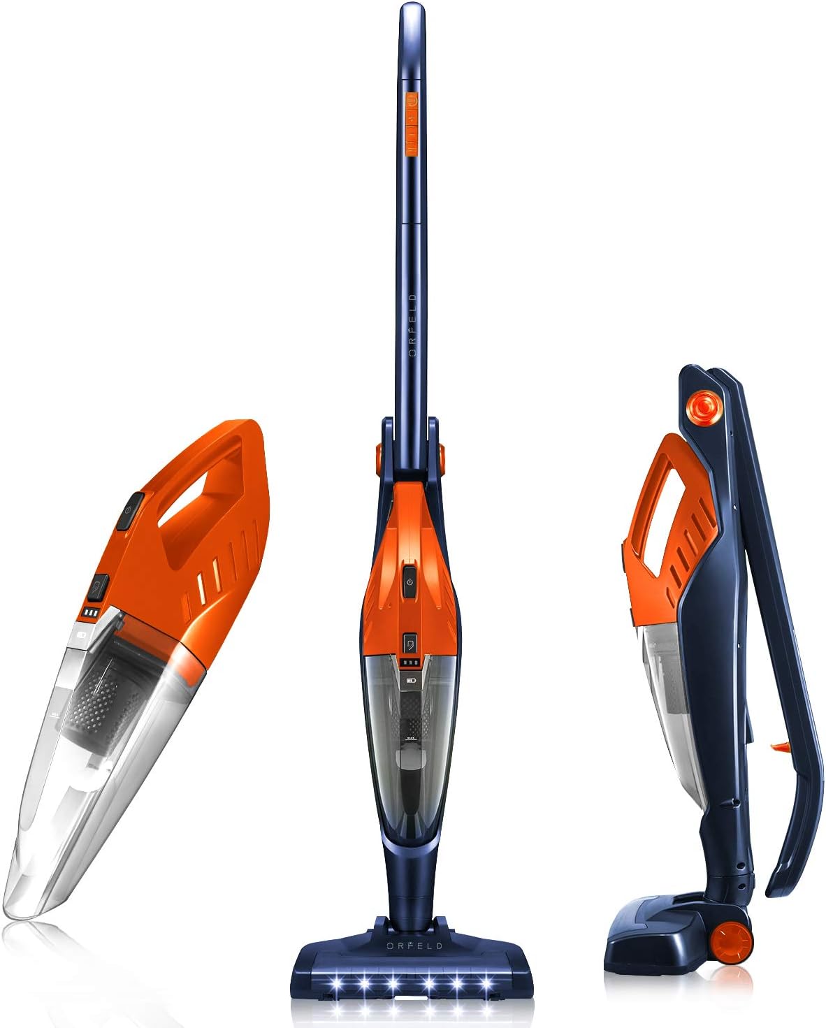 Cordless Vacuum Cleaner,ORFELD Stick Vacuum Cleaner 4 in 1 Lightweight,Upright Cordless Vacuum Up to 40 Mins Runtime,Excellent for Hardwood Floor Carpet Pet Hair Car,EV660R